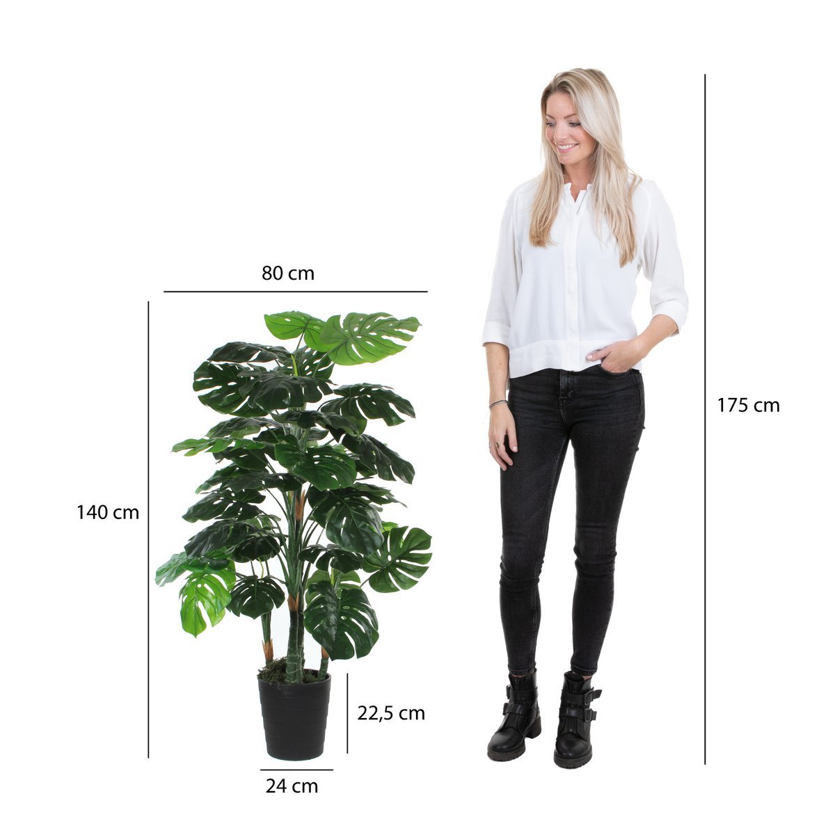 Monstera Artificial Plant - H140 x Ø80 cm - Green