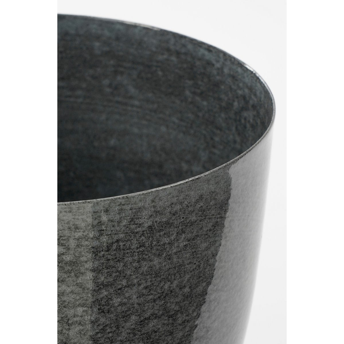 Cache-pot James sur pied - H28 x Ø22 cm - Métal - Gris