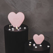 Ornament- Snoephart 'LOVE'- Lichtroze- 20x4x18,5cm
