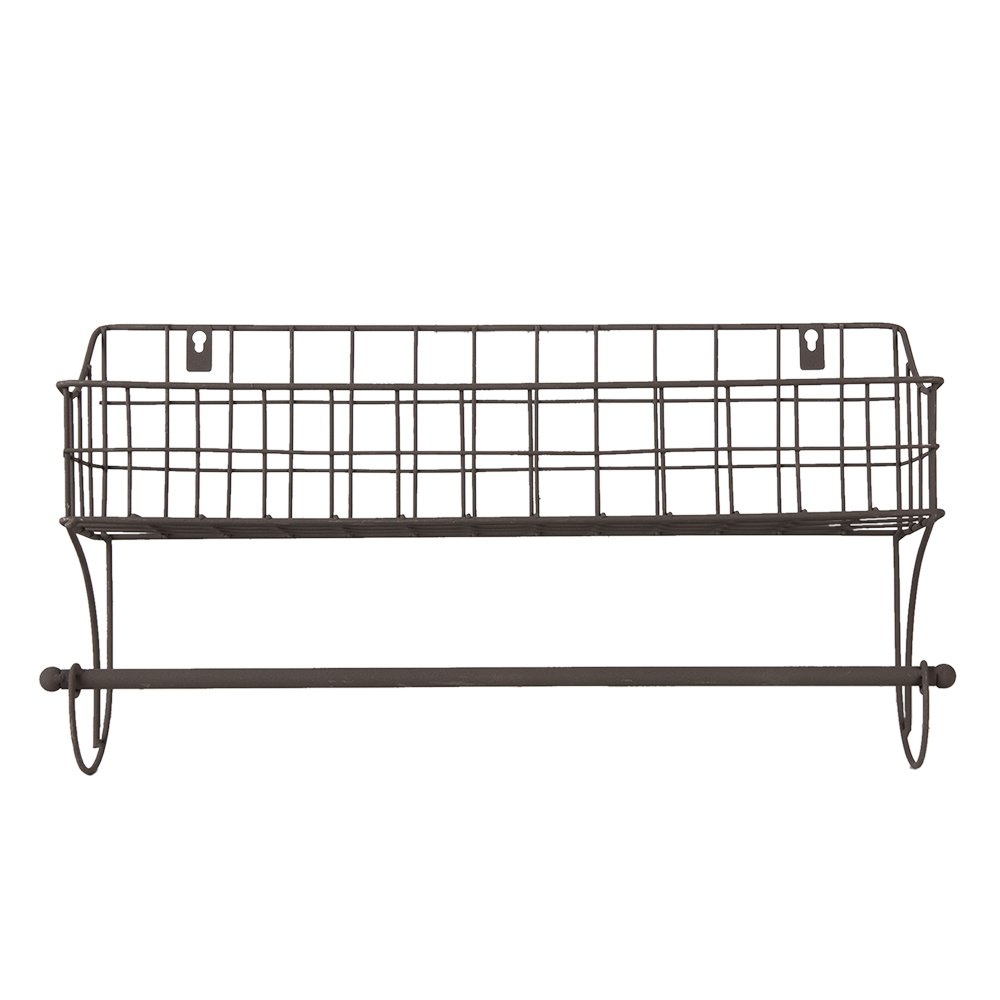 Handdoekhouder met mand 44x12x25 cm