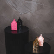 Ornament - Spaarpot - Huis - Keramiek - Zwart -7x7x13cm