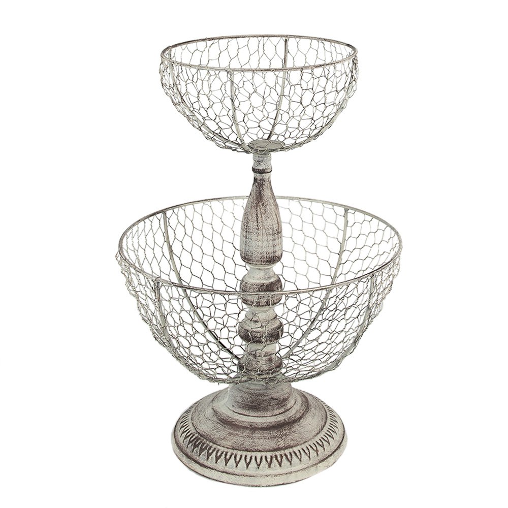 Etagère 2 laags Beige, IJzer Ø 30x44 cm