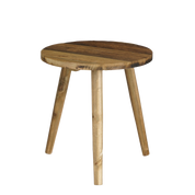 Bold Side Table - H36 x Ø33 cm - Recycled Wood - Brown