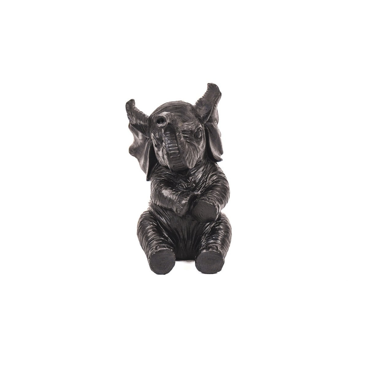 Ornament - Elephant - Polyresin - Black - 7x7x11cm