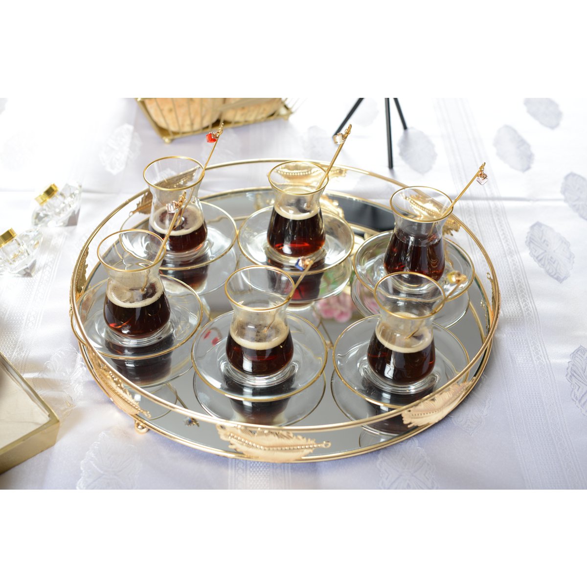 Gouden thee glazen - set van 6