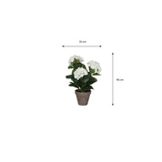 Kunsthortensia in bloempot Stan - H40 x Ø35 cm - Wit