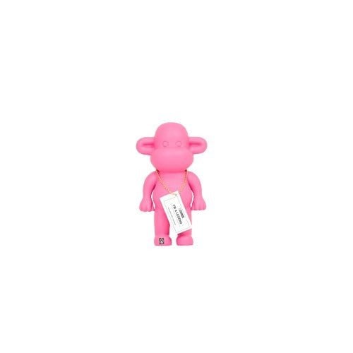 Ornament - aap -beeldje 'de legende'- Polyresin - Rosa - 11x7x19cm