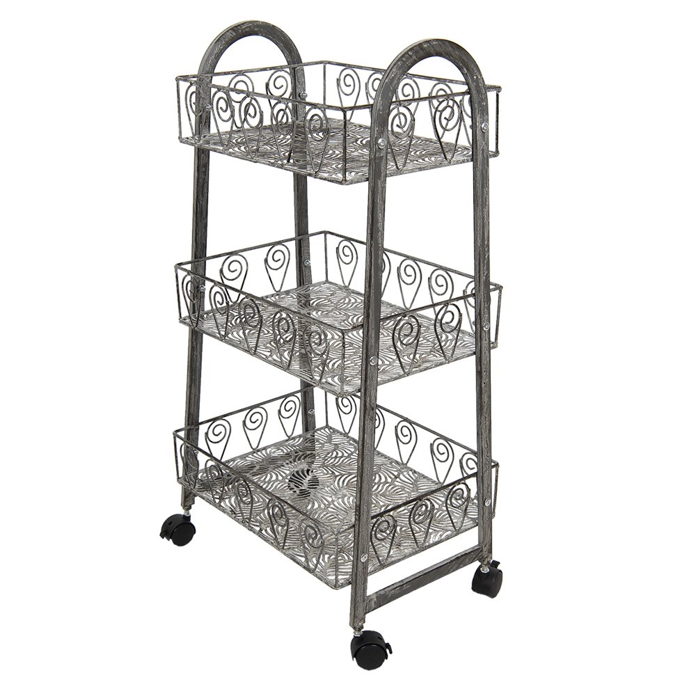 Opbergrek Grijs, IJzer 37x26x80 cm