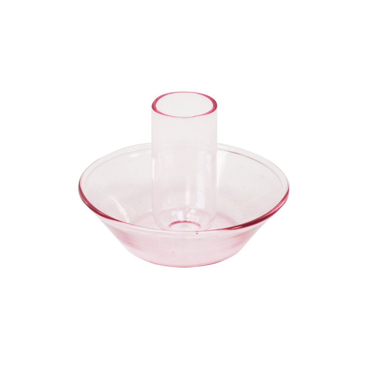 Candle holder - Glass - Pink - 9.5x9.5x7cm