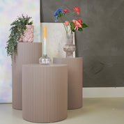 Side table - Cylinder - Taupe -