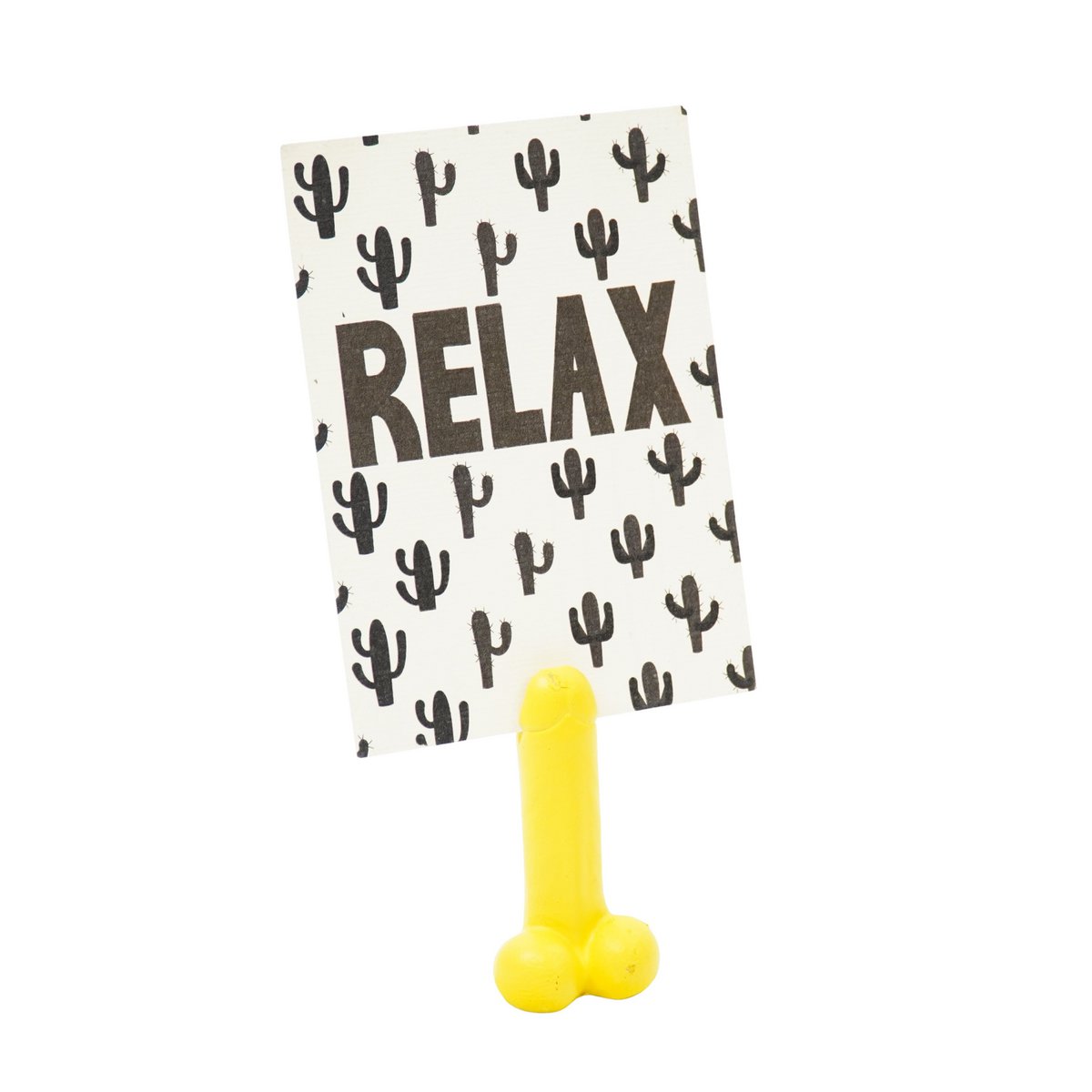 Card holder - Dick - Polyresin - Yellow - 4.5x3.5x9cm