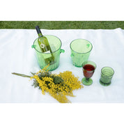 Green Ice Cube Bucket with Transparent Tongs 
