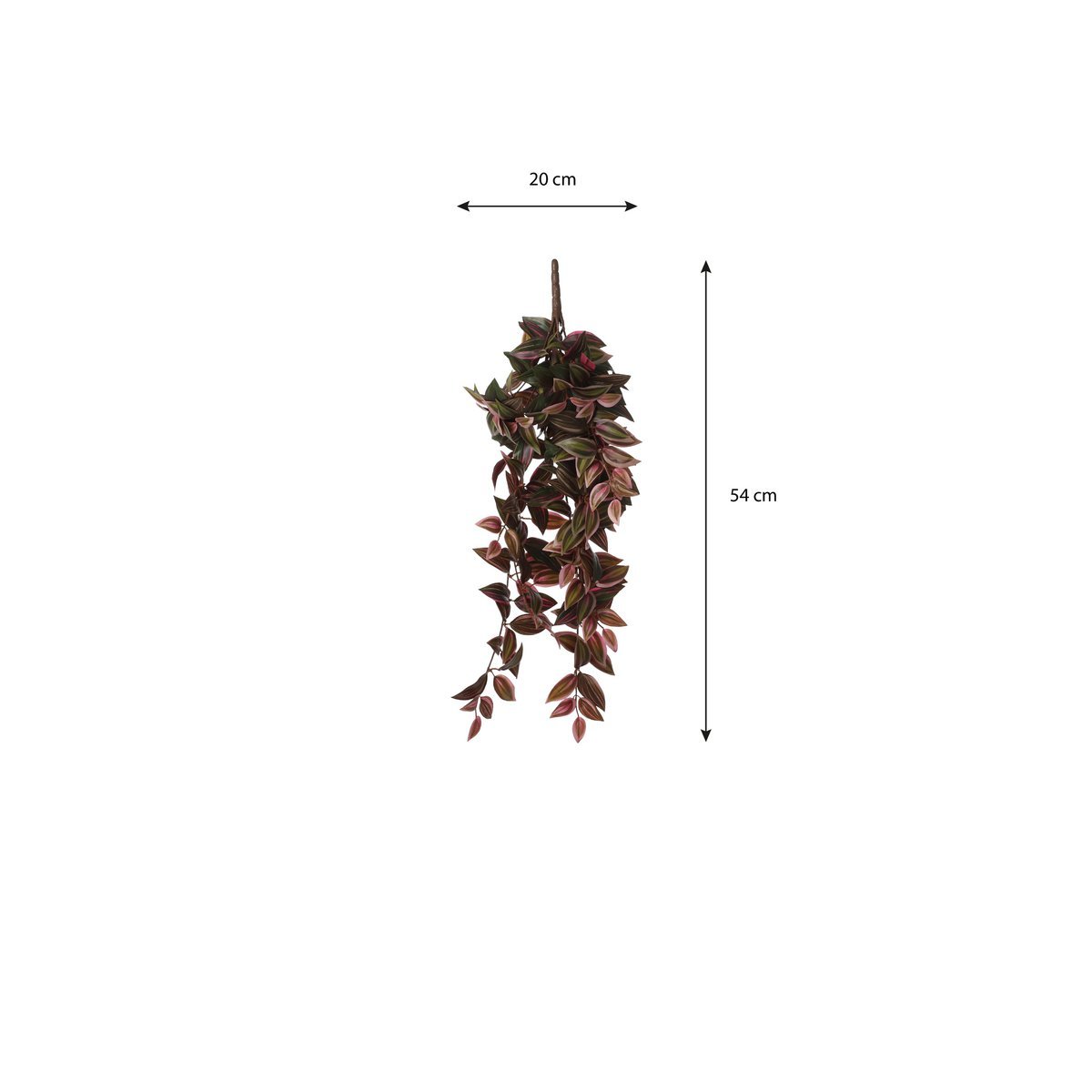 Tradescantia Künstliche Hängepflanze - L15 x B20 x H54 cm - Bordeaux