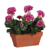 Géranium artificiel en jardinière - L 29 x l 13 x H 40 cm - Violet