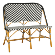 Mandox Outdoor Sofa - L98 x W60 x H93 cm - Rattan - Black, White