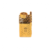 Candle holder - House - Ceramic - Gold - 6x6x11cm