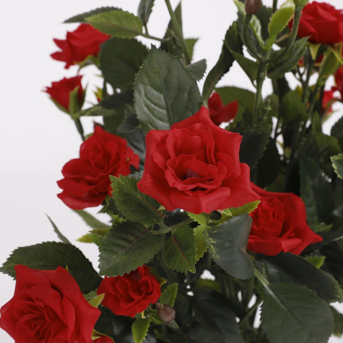 Artificial rose bush plant in flower pot Stan - H33 x Ø25 cm - Red