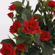 Artificial rose bush plant in flower pot Stan - H33 x Ø25 cm - Red