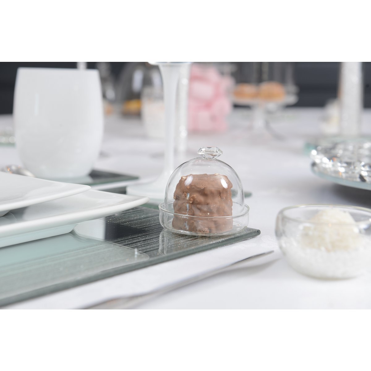 Serveer servies goed in glas