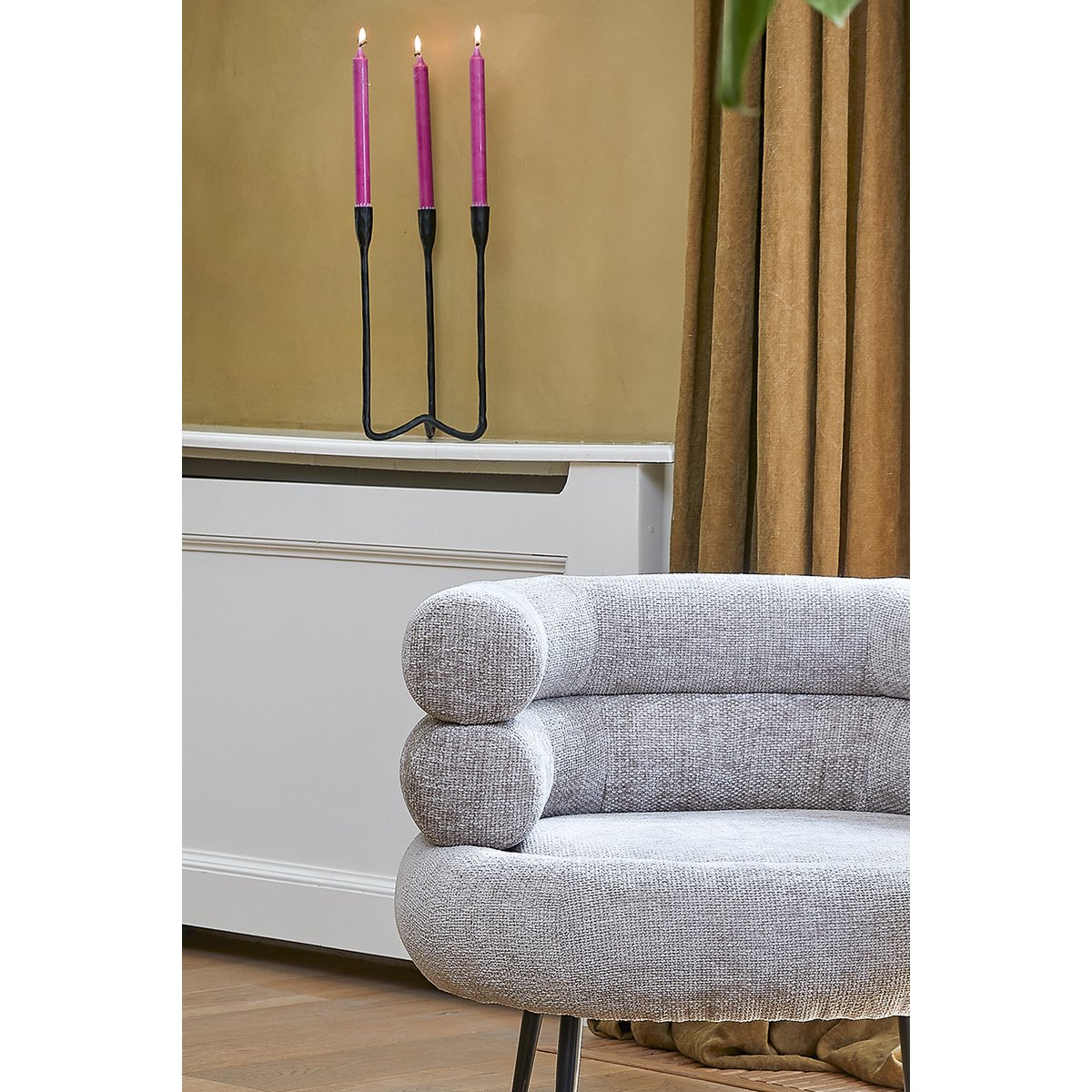 Christy Candlestick - L17 x W18 x H34 cm - Aluminum - Black