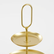Rama Etagere 2 Layers - L28 x W28 x H36 cm - Metal - Gold