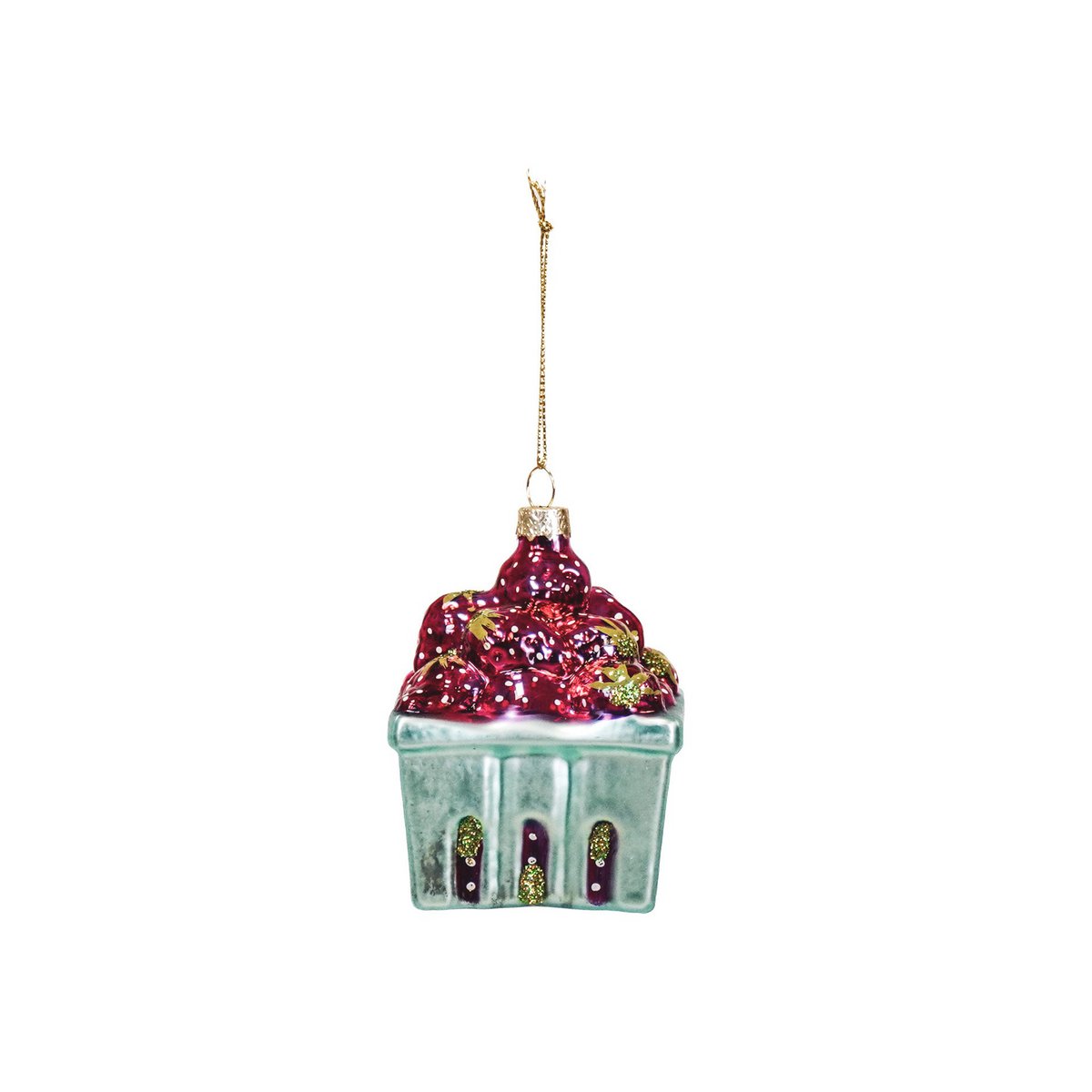 Christmas ornament - Strawberries - Glass - Red - 7x7x9.5cm