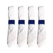 Set van 4 rondes van rechthoekige donkerblauwe parels