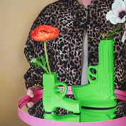 Vase - Gun - Ceramics - Neon Green - 12x5x12cm