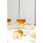 Set of 6 Wine Glasses with Matte Gold Rims