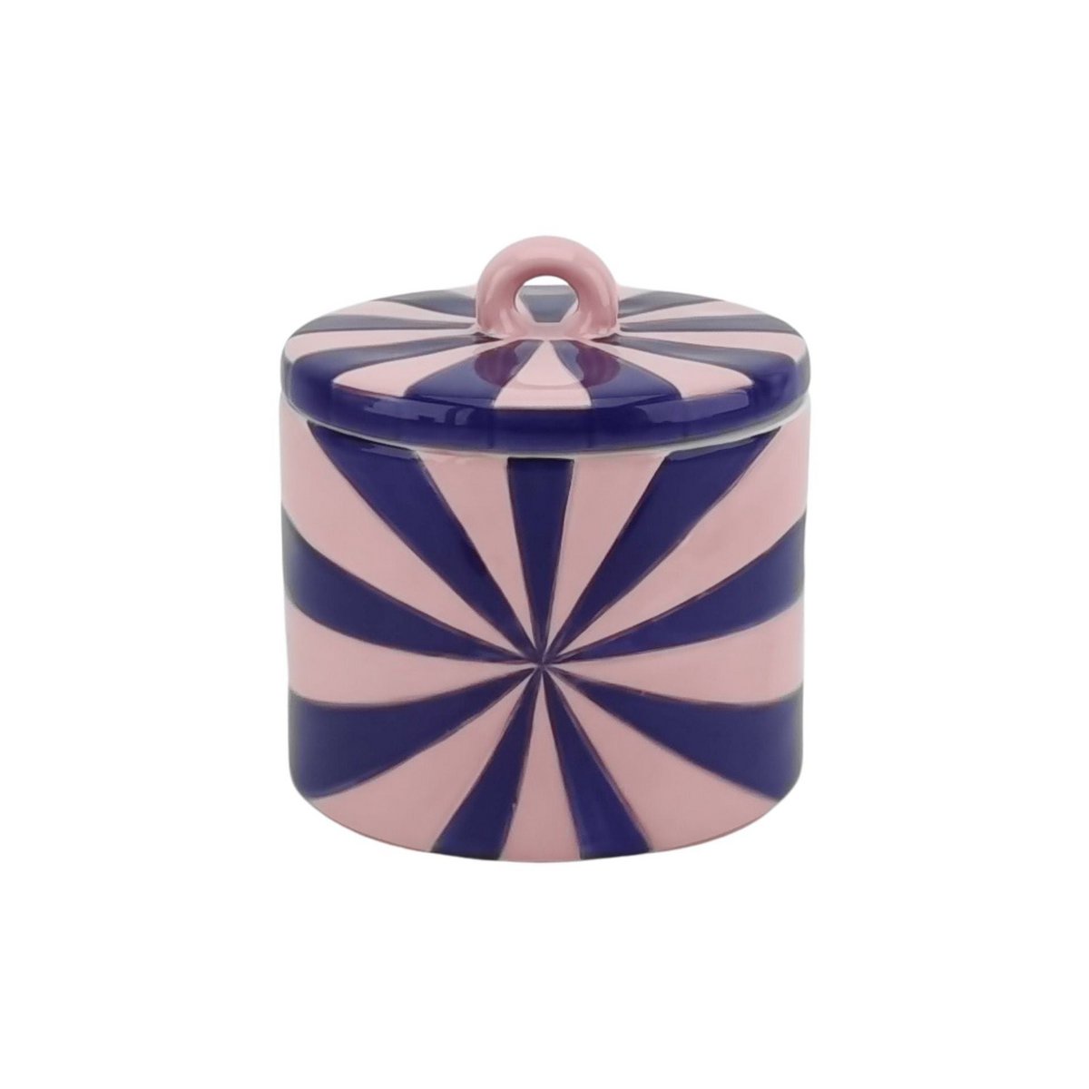 Deco Jar - Swirl - Dolomite -Pink/Violet - 11x11x11,5cm