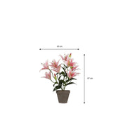 Artificial Tiger Lily Plant in Flower Pot Stan - H47 x Ø45 cm - Pink