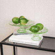 Taartbord - Glas - Groen - 22,5x8cm