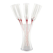 Set of 6 Red Foot Flutes 