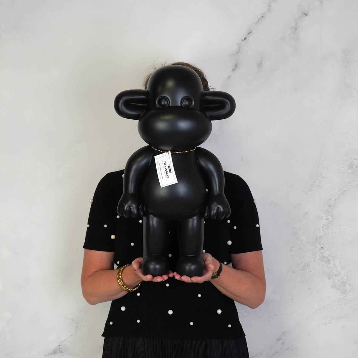 Ornament - monkey - black - 33x21x50cm