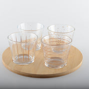 Gouden bekers met houten lade - veel van 4