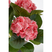 Artificial Hydrangea Plant in Flower Pot Stan - H40 x Ø35 cm - Pink