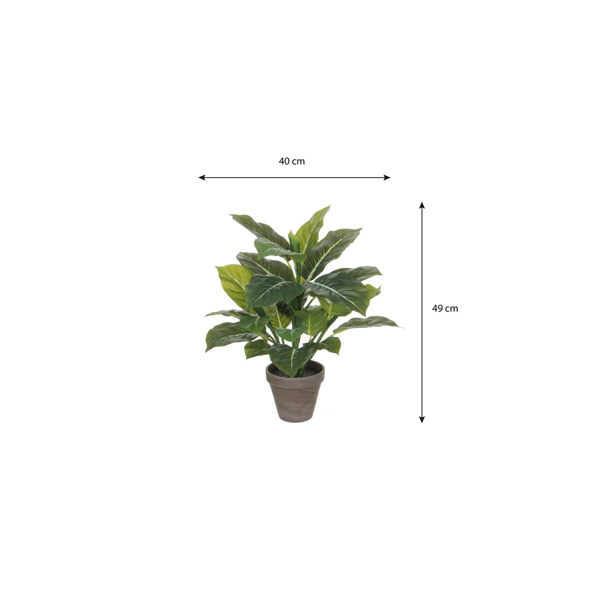 Evergreen Artificial Plant in Flower Pot Stan - H49 x Ø40 cm - Green