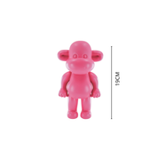Ornament - aap -beeldje 'de legende'- Polyresin - Rosa - 11x7x19cm