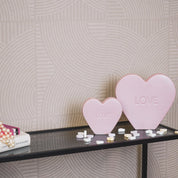 Ornament- Snoephart 'LOVE'- Lichtroze- 20x4x18,5cm