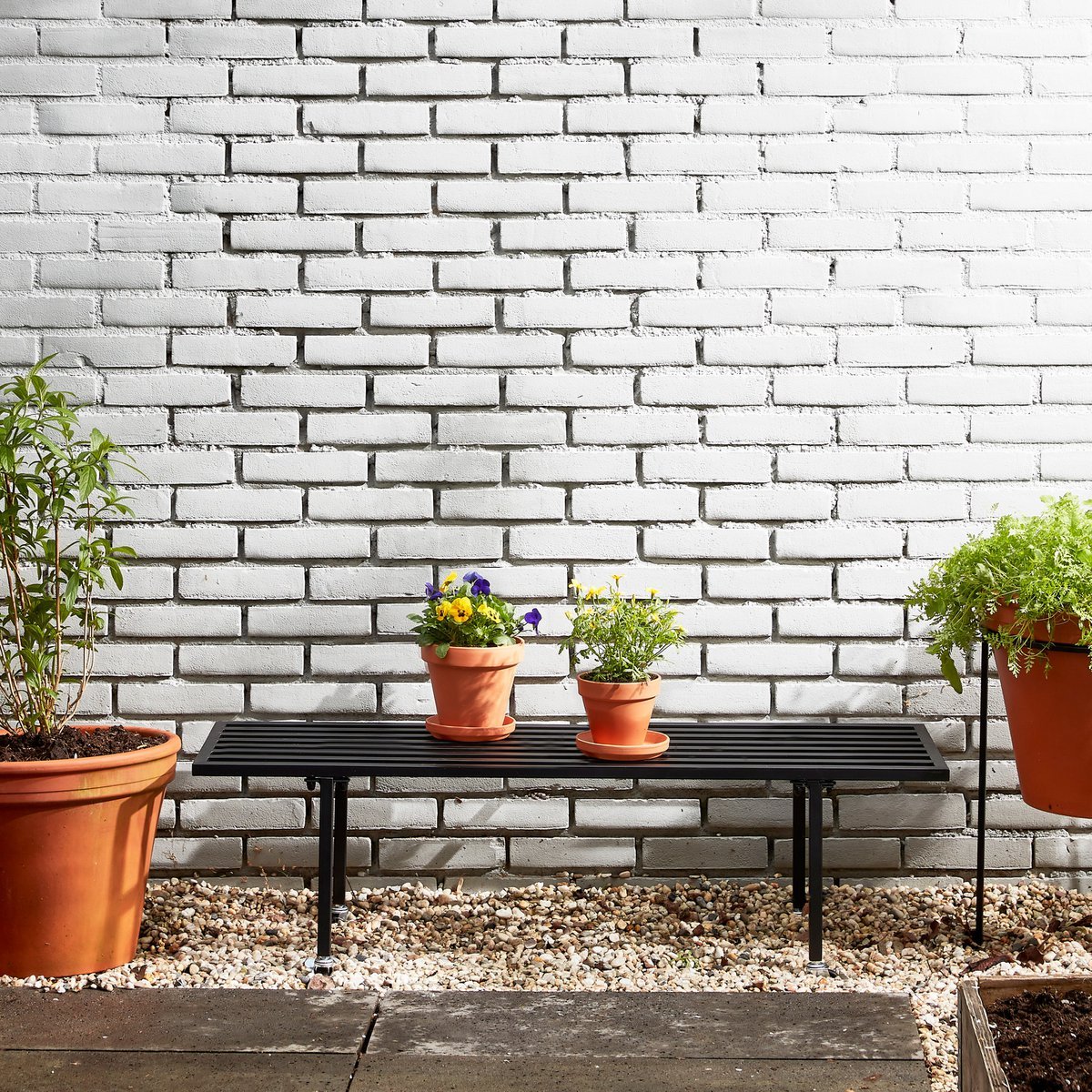 Table à plantes Greenrax - L118 x l38 x H36 cm - Métal - Noir