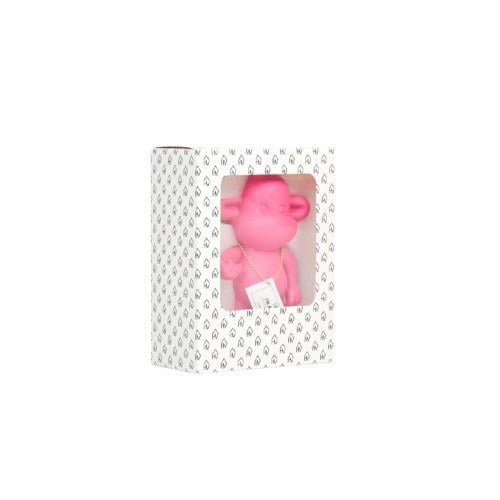 Ornament - hang losse aap beeldje 'de legende' - roze - 11x7x19cm