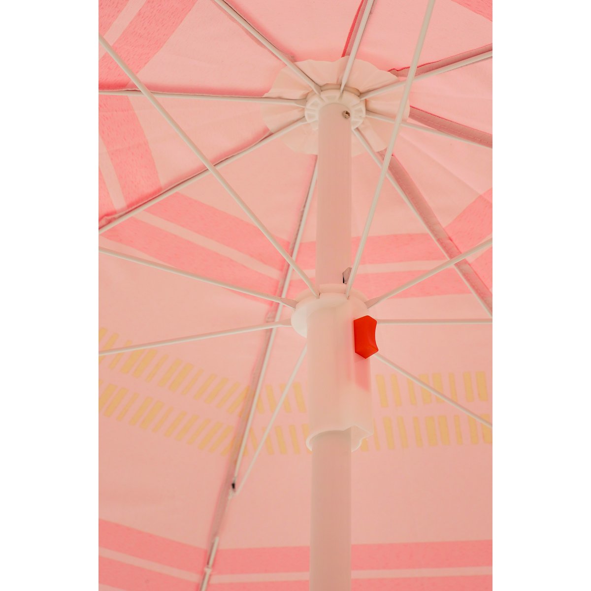 Parasol de plage à rayures - H180 x Ø160 cm - rose clair