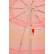 Parasol de plage à rayures - H180 x Ø160 cm - rose clair