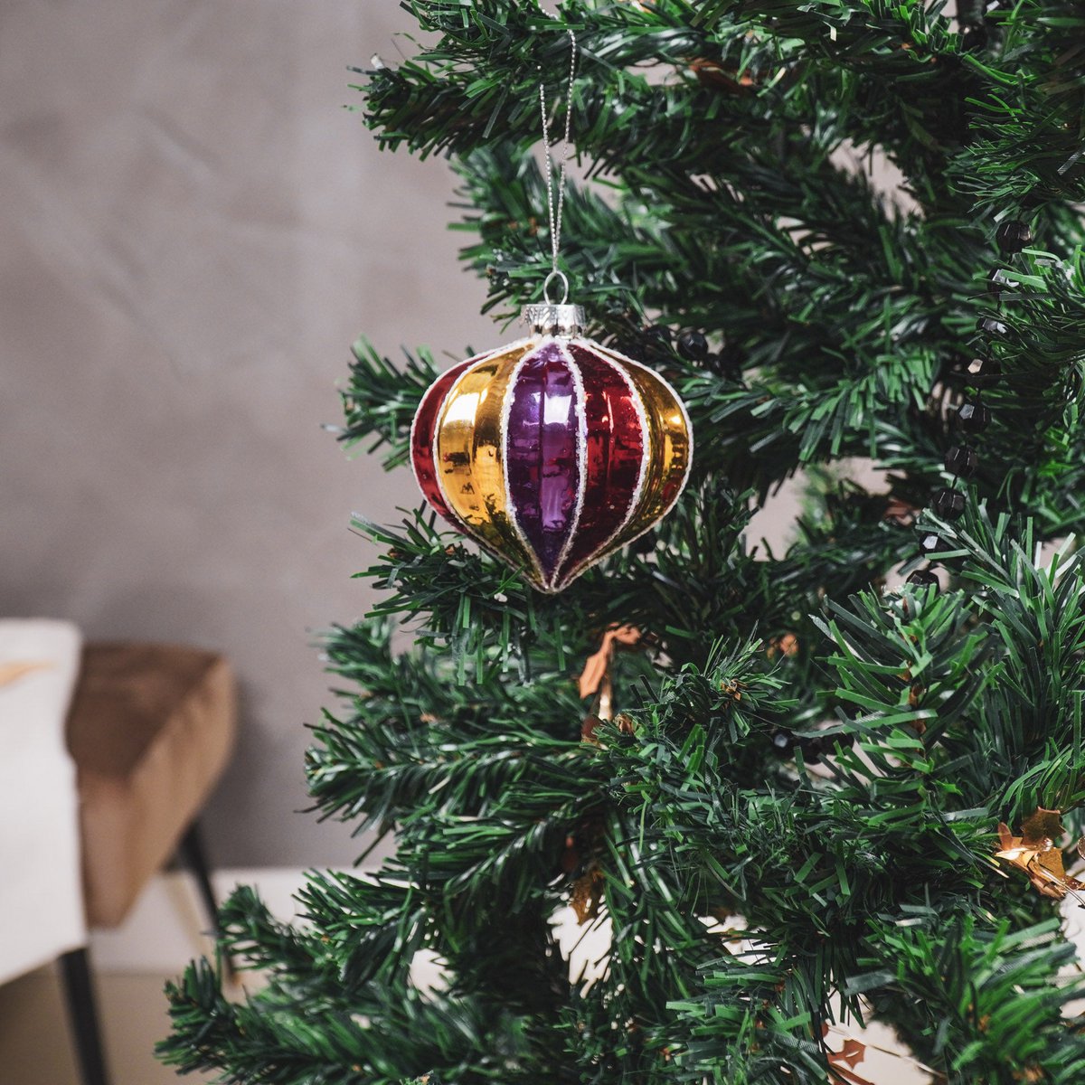 Christmas ball - Glass - Multicoloured - 8x8cm