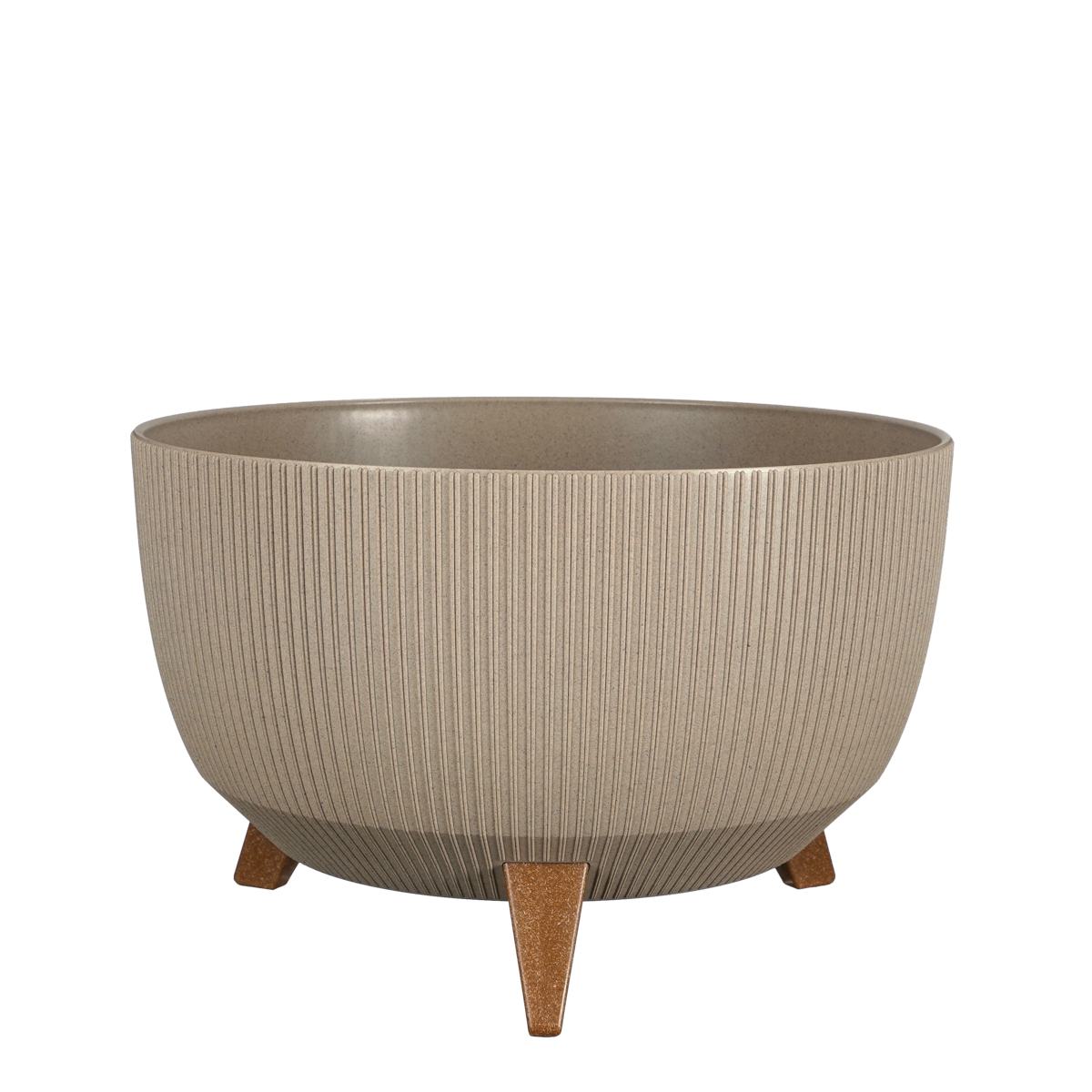 Doppio Flowerpot on Legs - H21 x Ø40 cm - Polypropylene - FSC Mix - Taupe