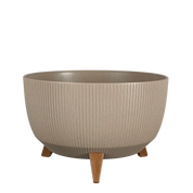 Doppio Flowerpot on Legs - H21 x Ø40 cm - Polypropylene - FSC Mix - Taupe