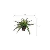 Fougère artificielle en pot Stan - H38 x Ø50 cm - Vert