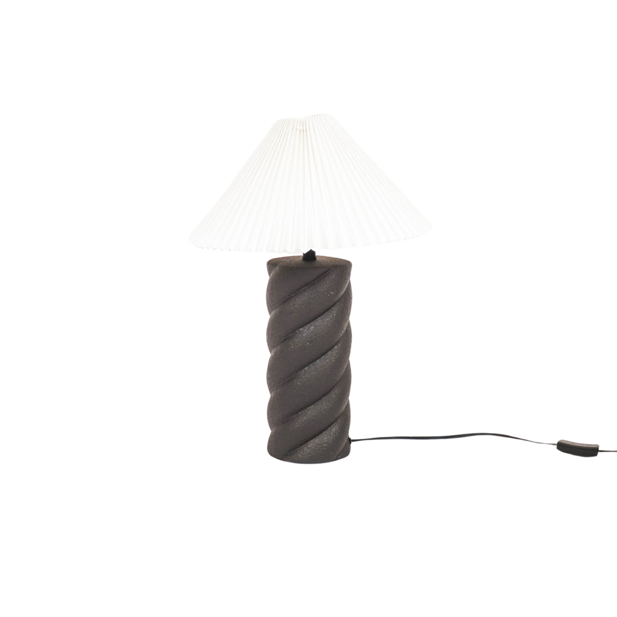 Pleated Lampshade - Polyester - White - 8x35x21cm