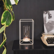 Lantern - Metal/Glass - White - 12.5x12.5x20cm