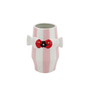 Vase - flower vase fish - pink/white - 14x11.5x18cm
